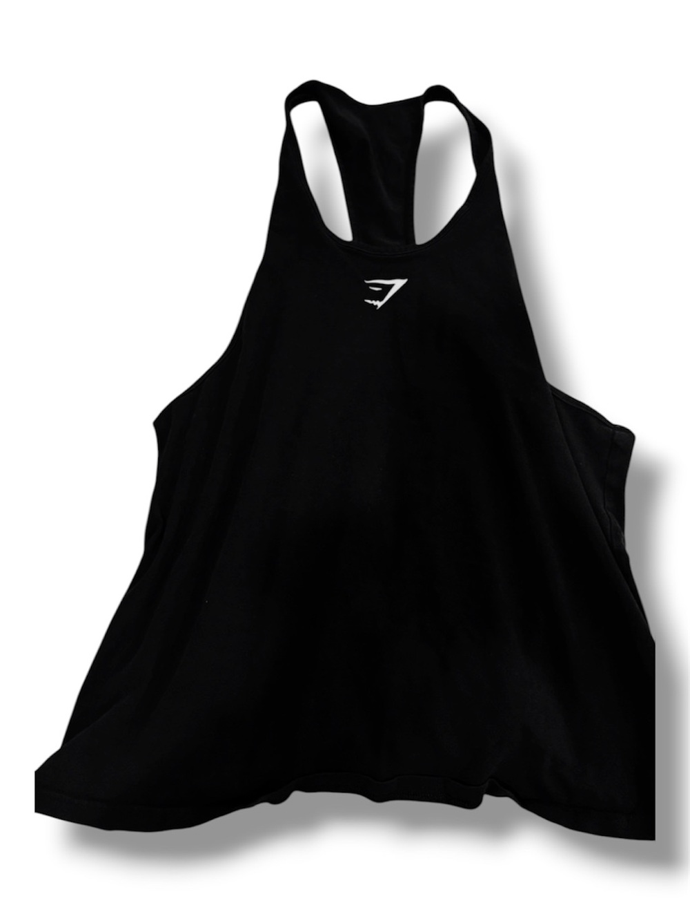 Gymshark Black Racerback Training Tank with White Logo